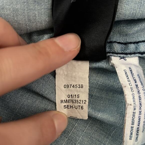 Tommy Hilfiger Women's Long Sleeve Blue Denim Casual Button Down Shirt Size SP - Picture 9 of 10